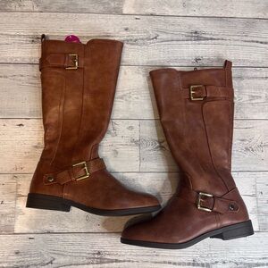Kohl's Shoes Kohls Girls Brown Knee High Zipper Closure Boots